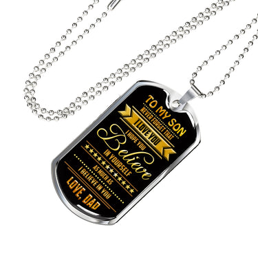 Father and Son Necklace Dog Tag From Father Birthday Gifts, Christmas Gifts Lux
